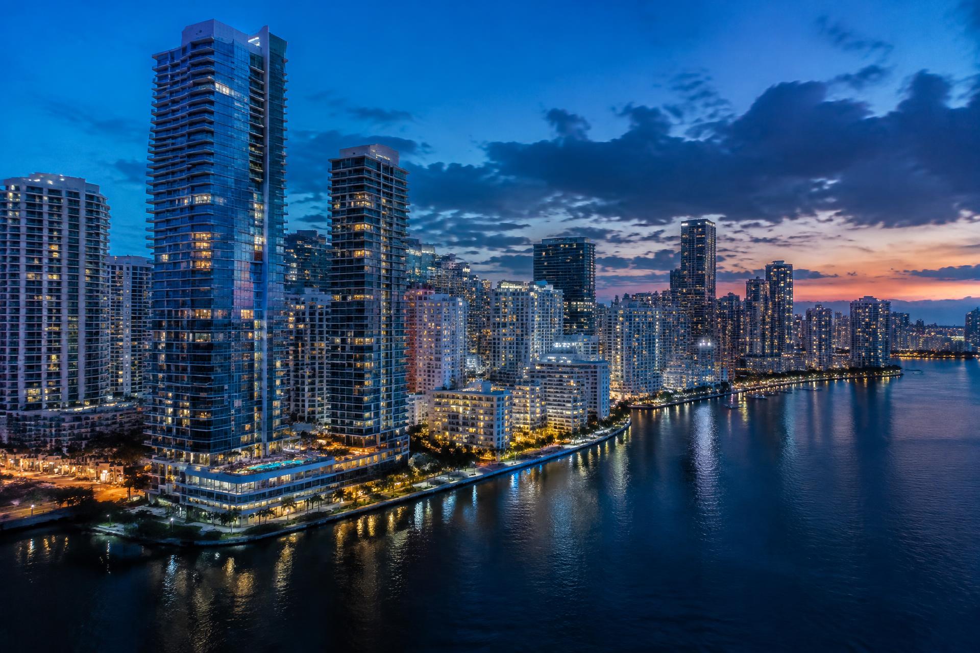 South Florida skyline at dusk